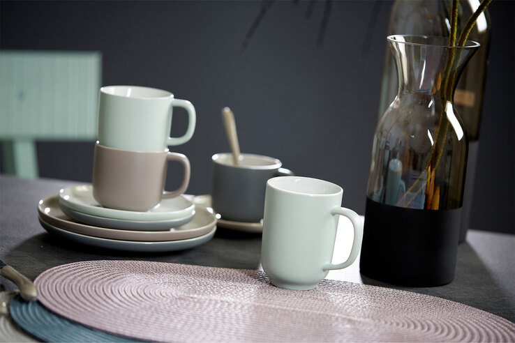 Ritzenhoff & Breker Dessertteller JASPER 6er Set grau/ weiß