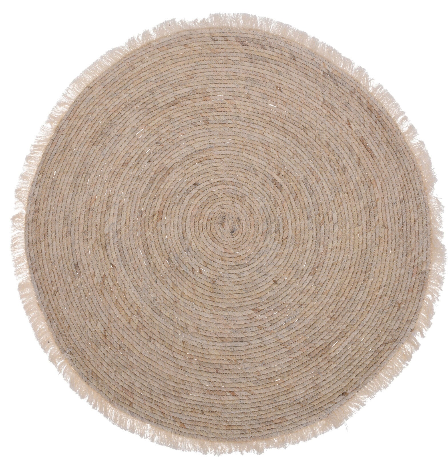 Schilf Teppich rund IBIZA 80 cm beige