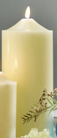 casaNOVA LED Kerze 10/24 cm Echtwachs cremefarbig 