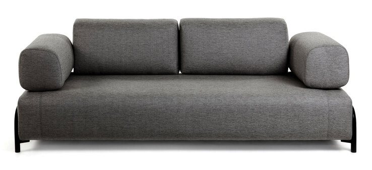 Kave Home Sofa 3-Sitzer COMPO AL dunkelgrau