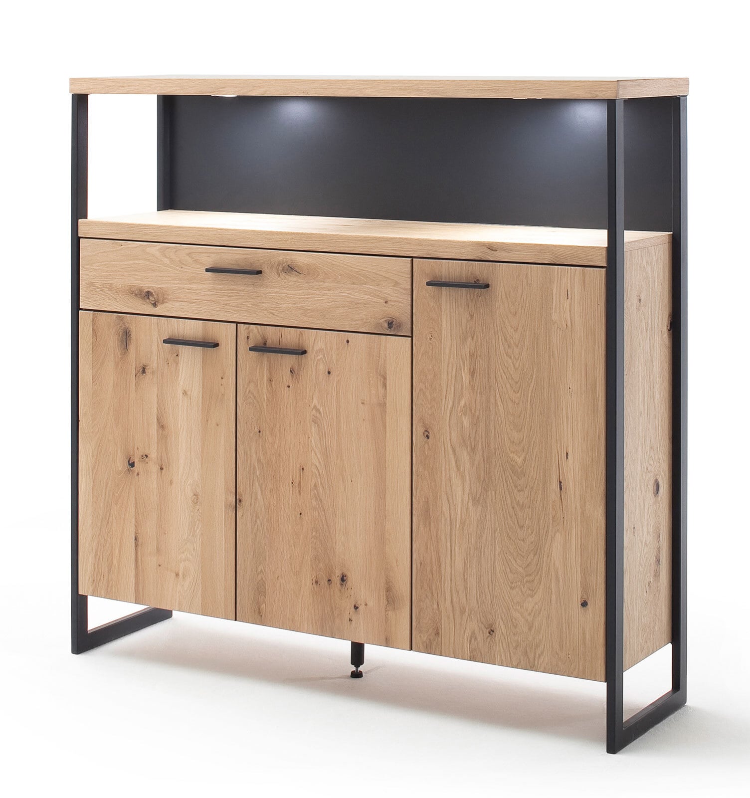 vito Highboard LANTANA 140 cm Balkeneiche Bianco /anthrazit