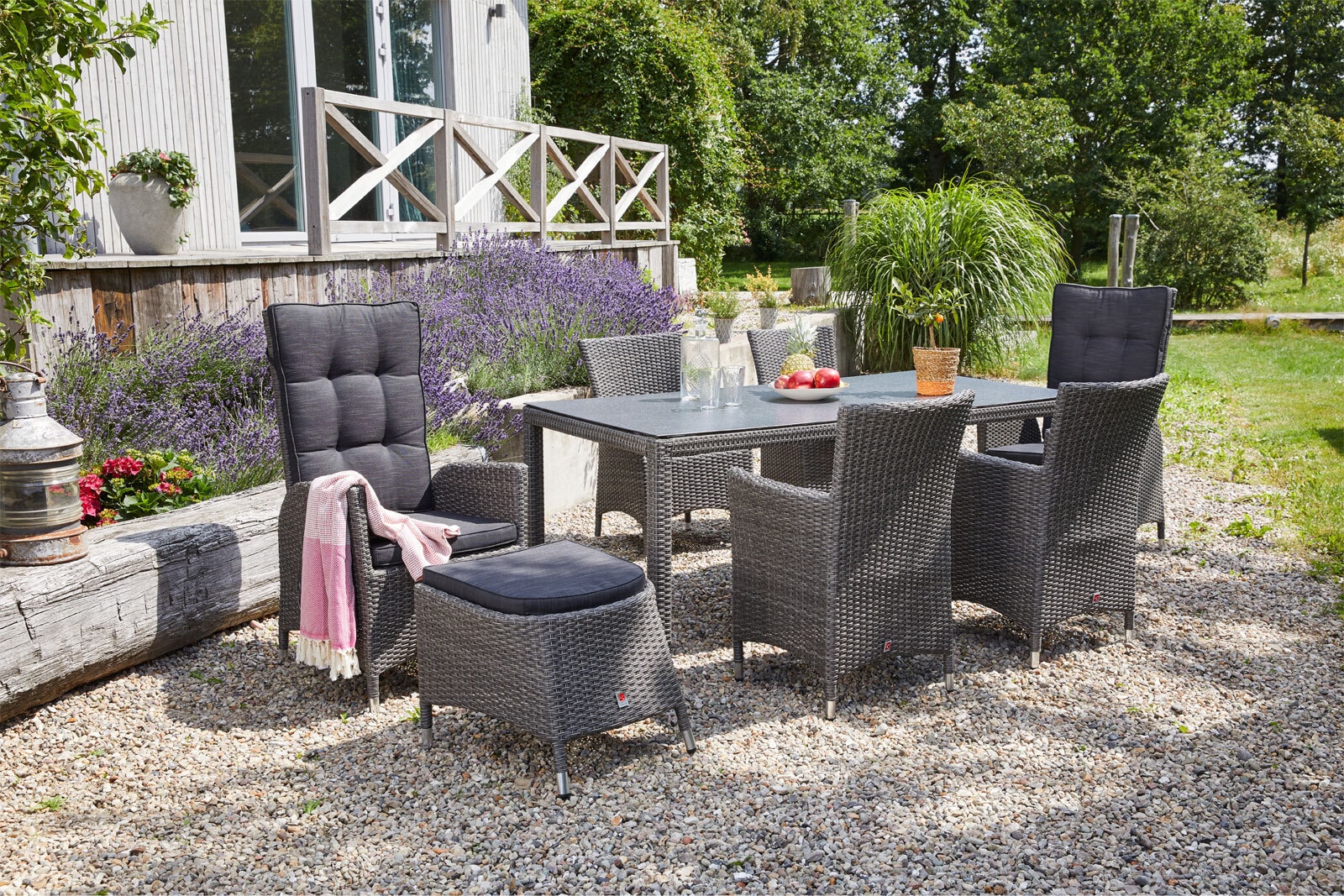 Garden FLAIR Dining Gartentisch LIANA 180 x 90 cm graumix