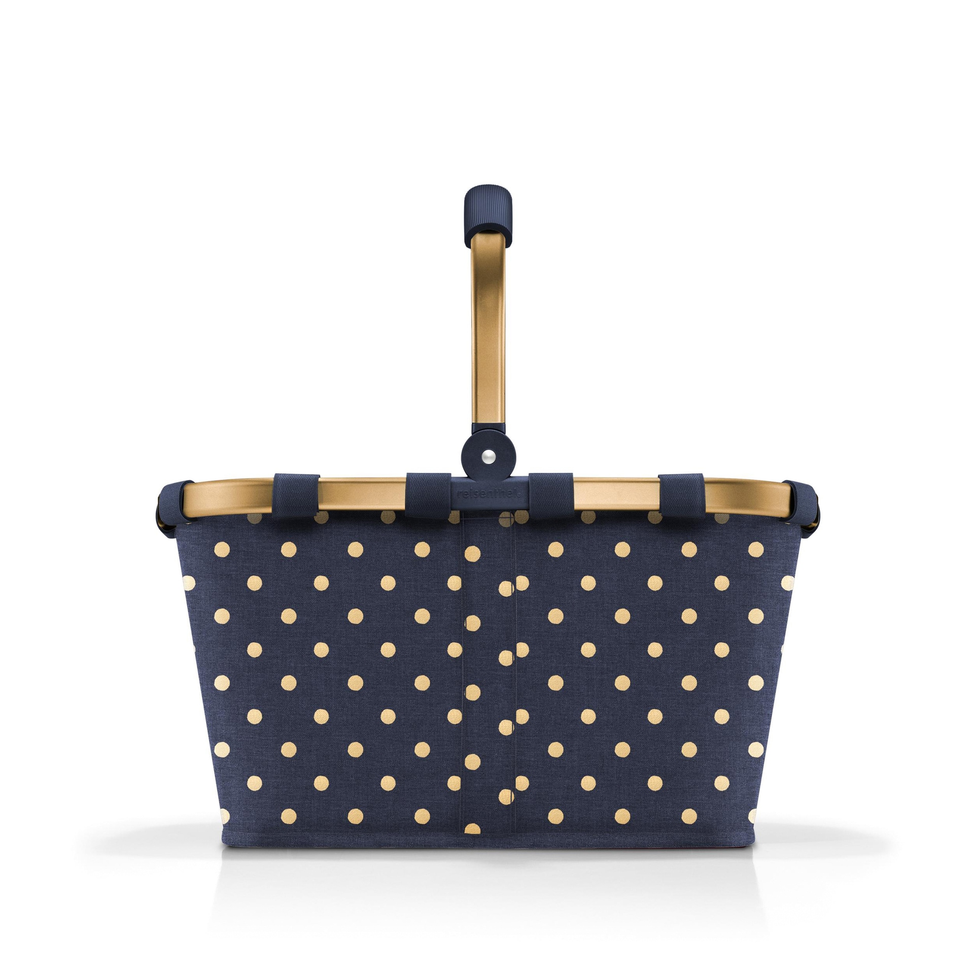 reisenthel Einkaufskorb CARRYBAG 22l blau/Polkadots goldfarbig