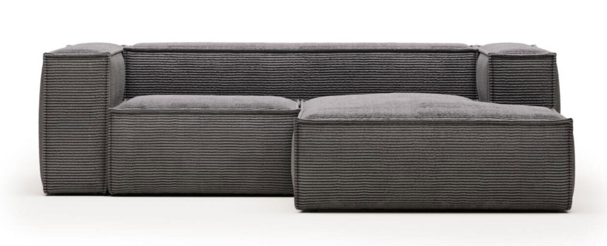 Kave Home Ecksofa BLOK 240 x 174 cm Cord grau