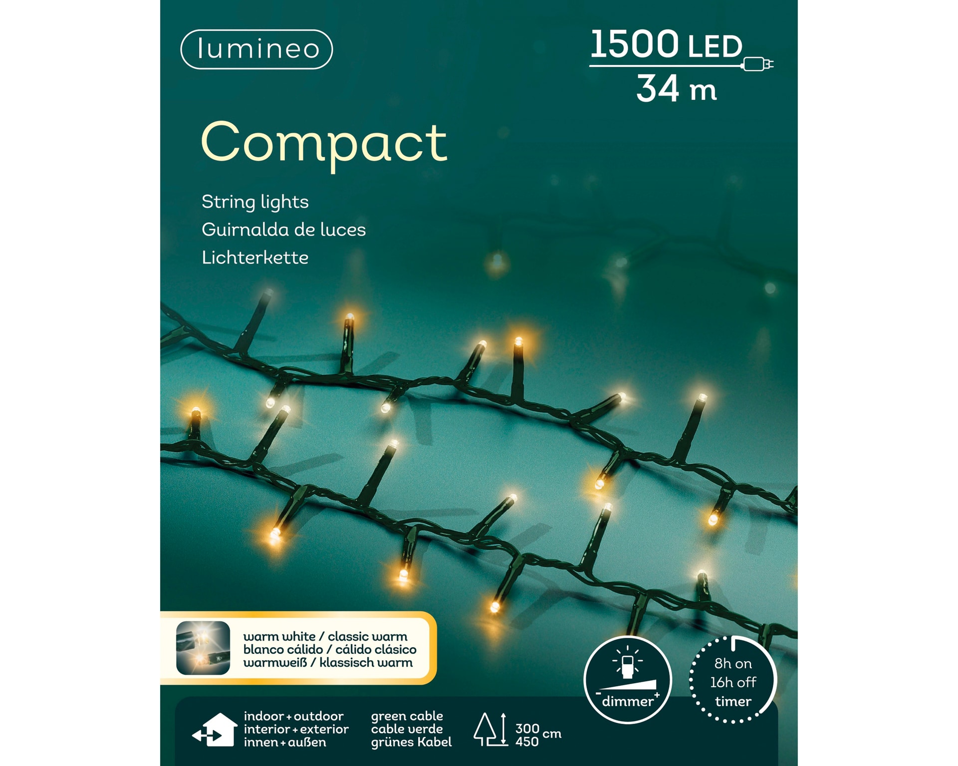 Lichterkette LED Compact-Beleuchtung 1500L./34m 