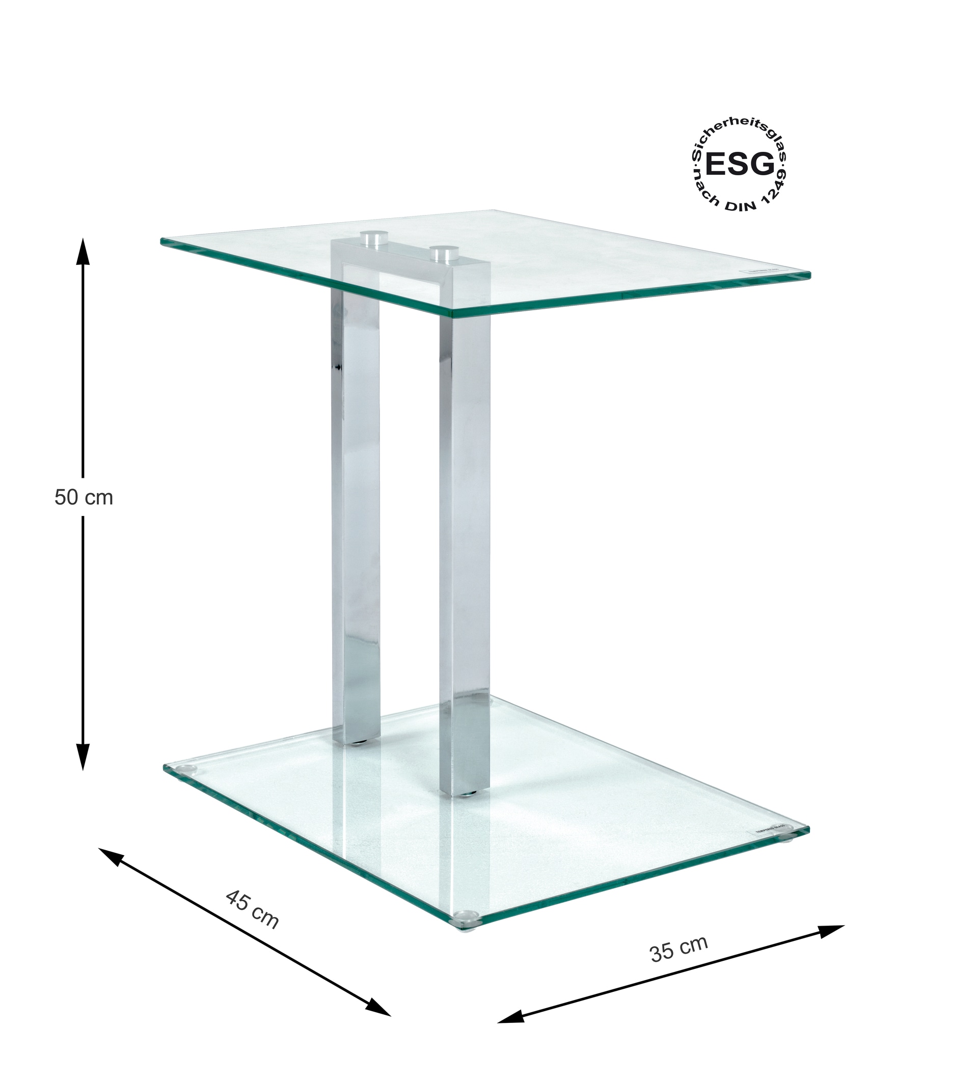 Beistelltisch ARTUR 1 45 x 50 x 35 cm Glas