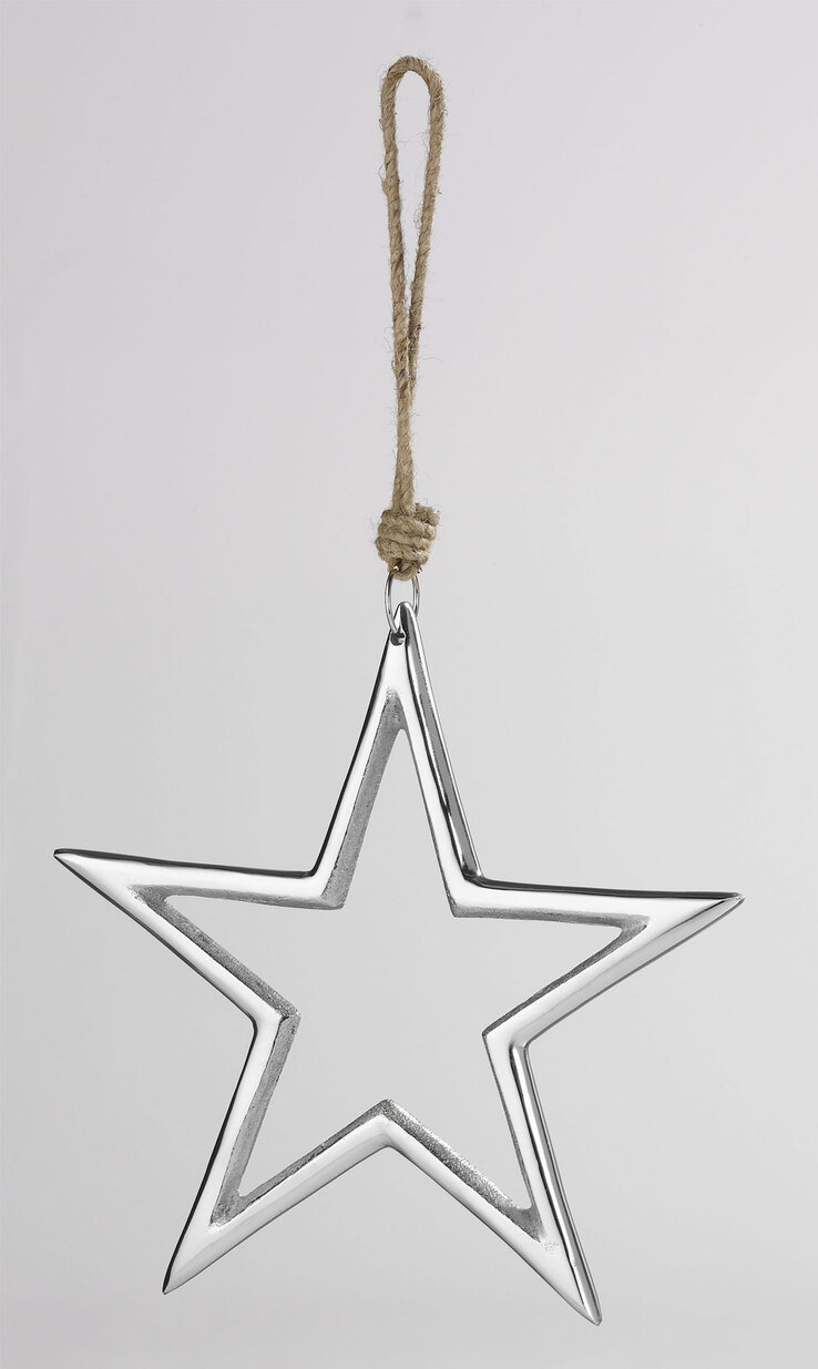casaNOVA Weihnachtsdeko Stern 21 cm silberfarbig