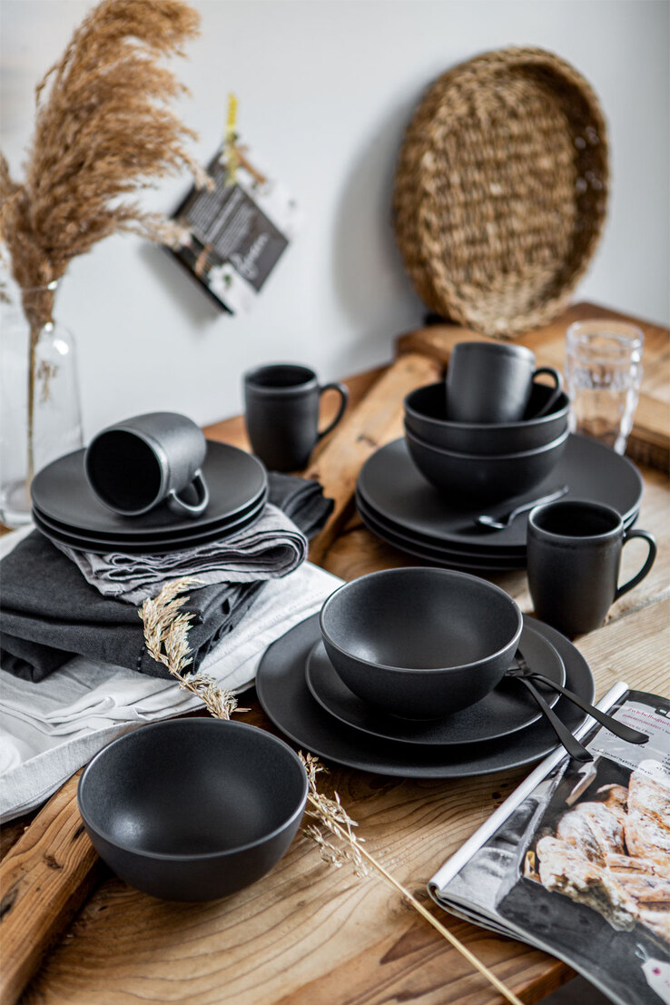 CreaTable Kombiservice SOFT TOUCH BLACK 16-teilig schwarz