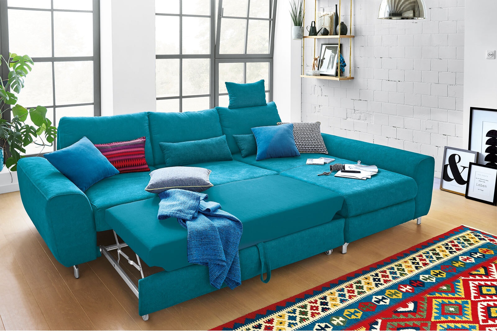 Ecksofa SILVA petrol