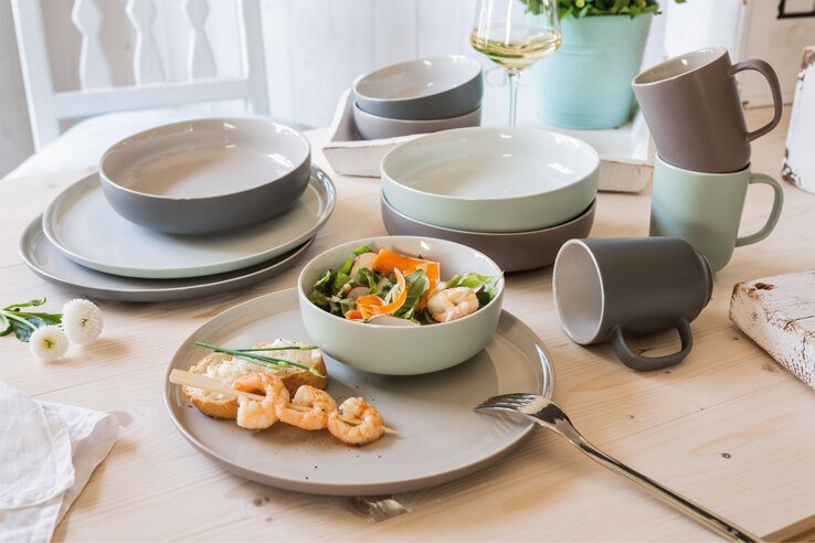 Ritzenhoff & Breker Dessertteller JASPER 6er Set grau/ weiß