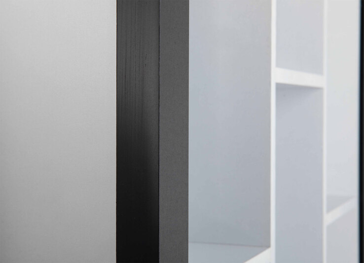 Sammlervitrine LENNY 66,5x66,5x13,7 cm Schwarz/Weiß