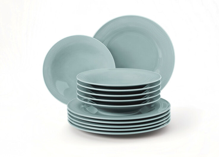 Seltmann Weiden Tafelservice BEAT COLOR GLAZE 12-teilig arktisblau