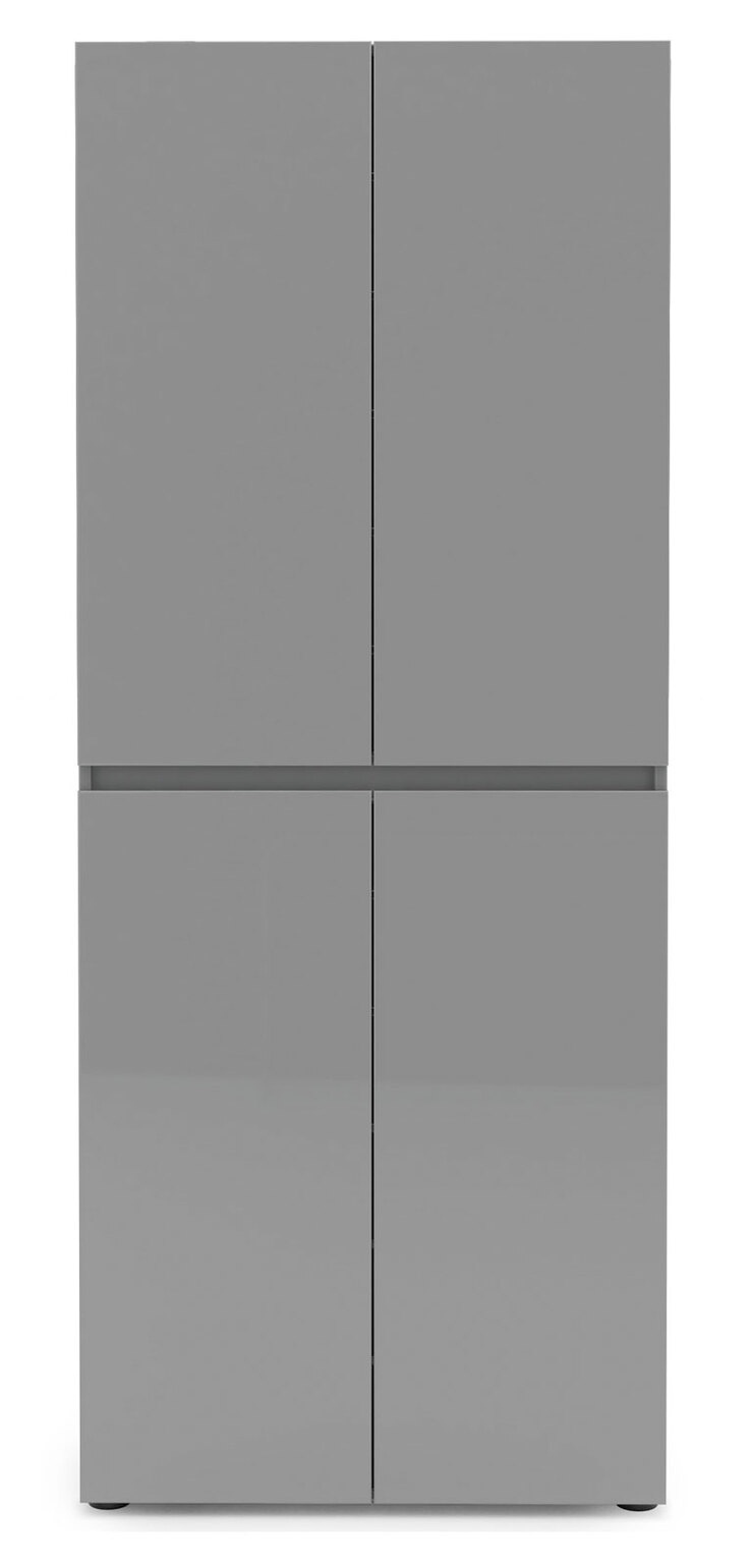 Schuhschrank VERONA 80 x 200 cm Grau Lack