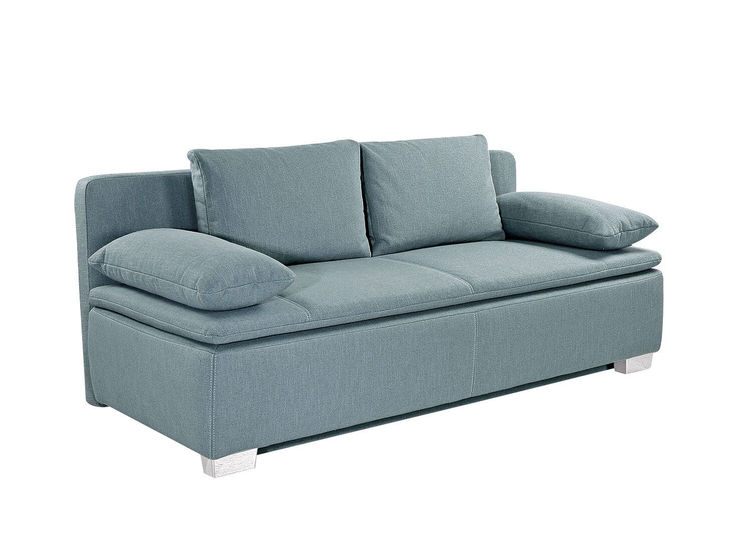 Schlafsofa PAUL 85 x 202 cm Stoffbezug türkis