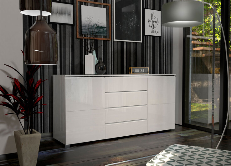 CASAVANTI Kommode SNOW 40 x 165 x 80 cm NB weiß