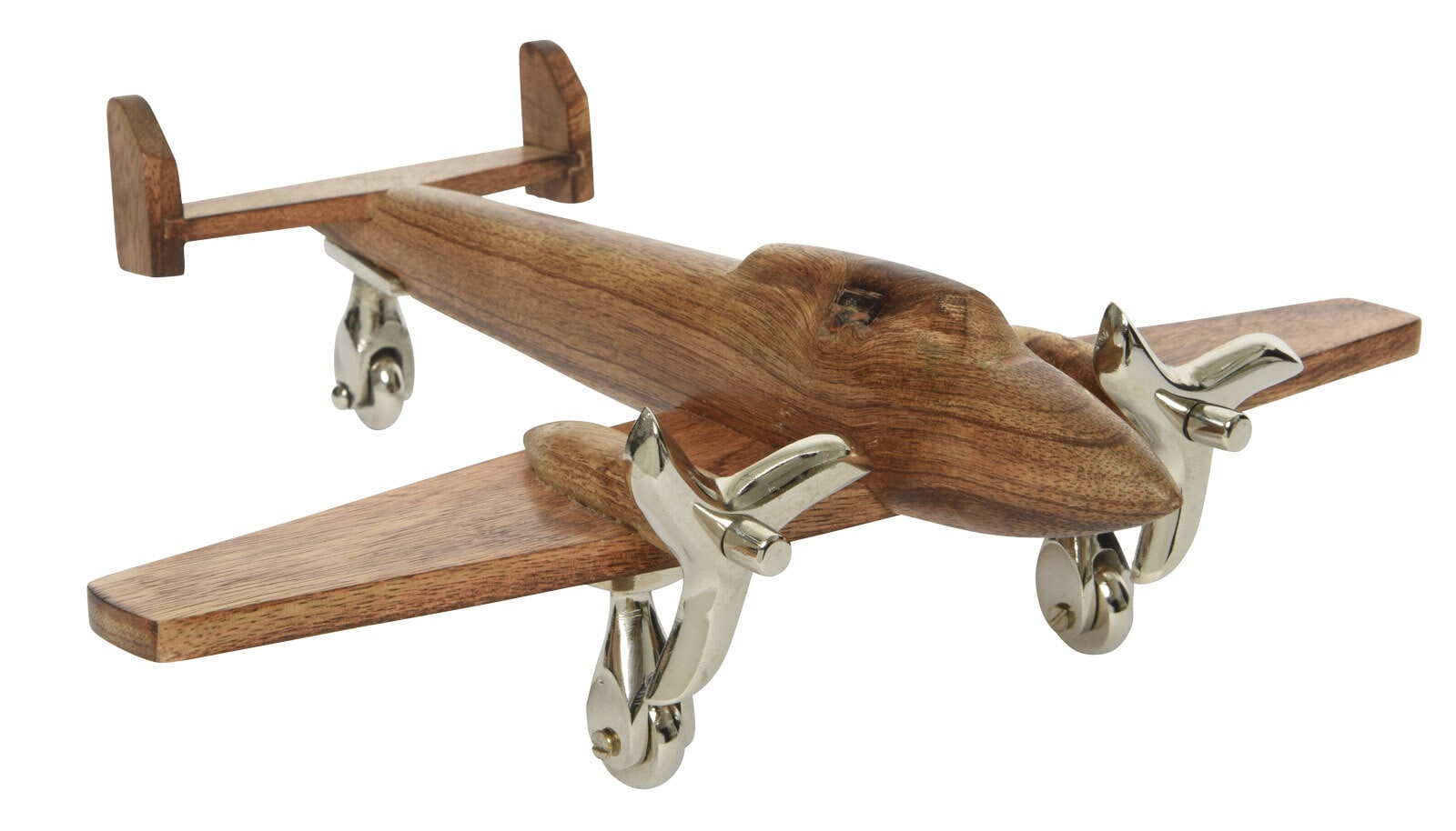 Deko Objekt Flugzeug 28 cm Mangoholz