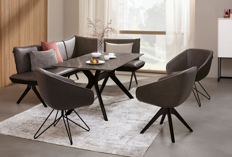 JOOP! Esstisch 160 x 90 cm Buche schwarz /rockgold