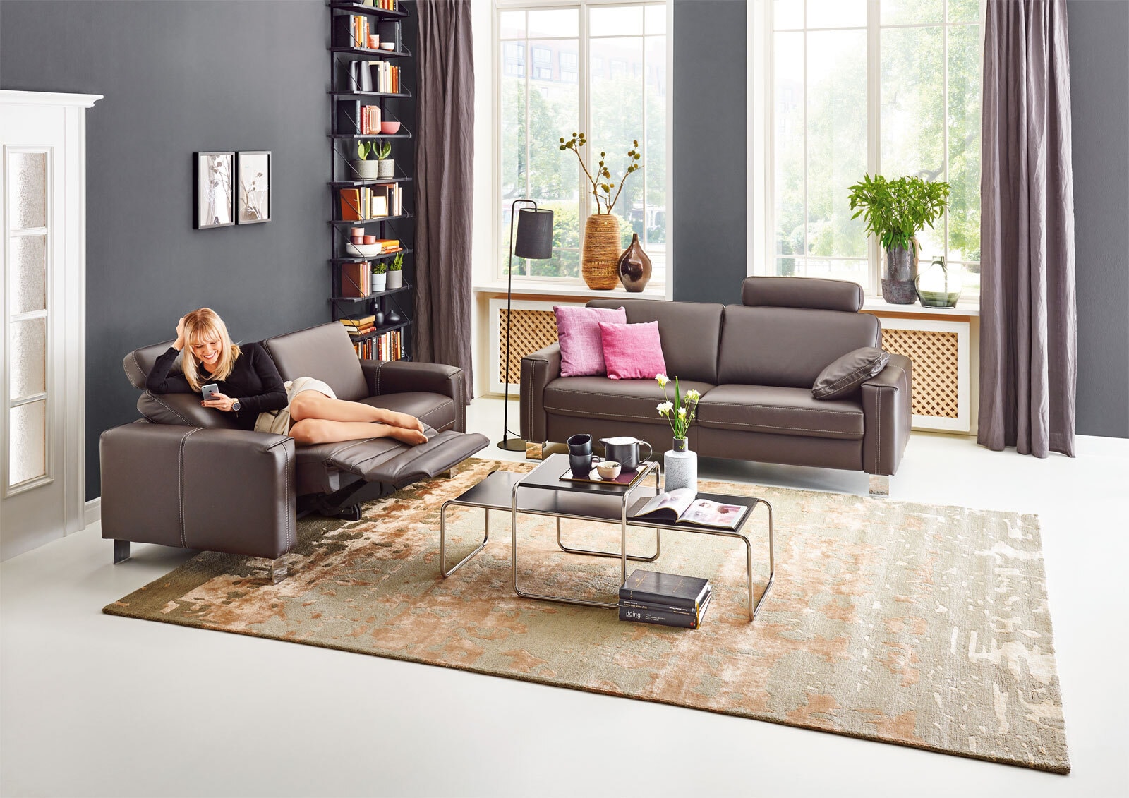 com4lux Ledersofa 2,5-Sitzer 188 cm espresso