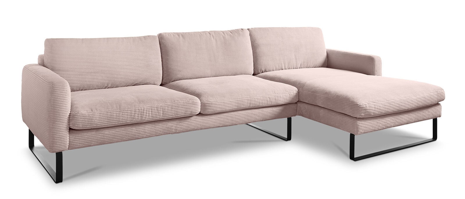 Ole Gunderson Ecksofa ROMA 298 x 154 cm Cord rosa