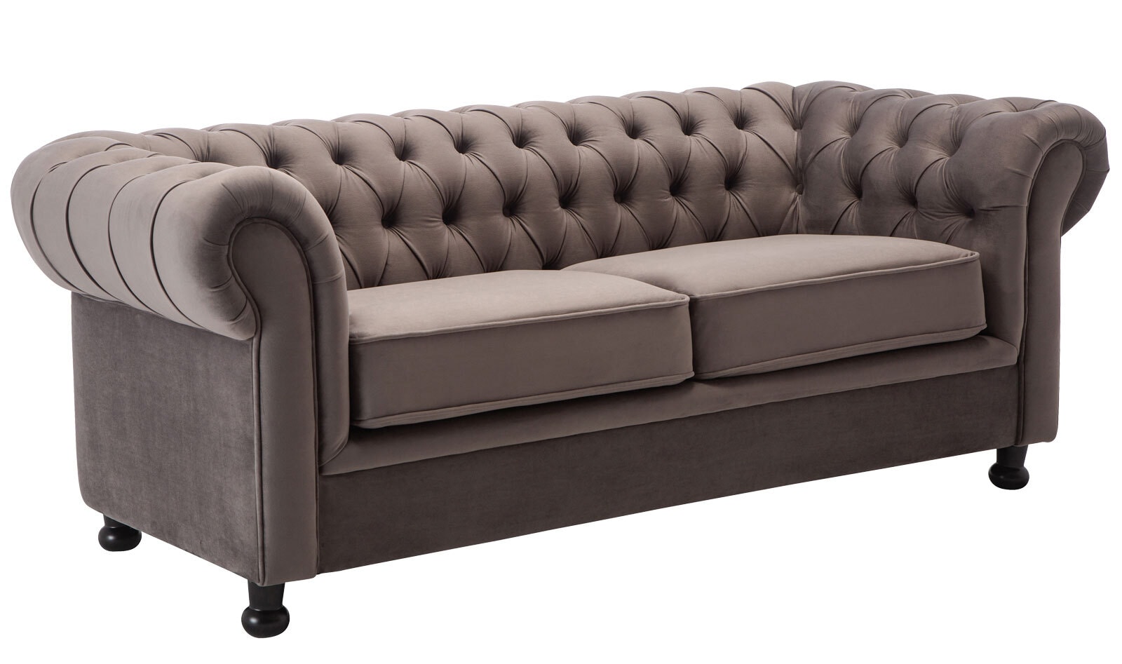 Sofa 3-Sitzer LONDON Stoffbezug grau