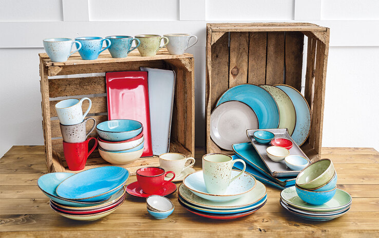 CreaTable Kaffeetasse NATURE COLLECTION 6er Set hellblau
