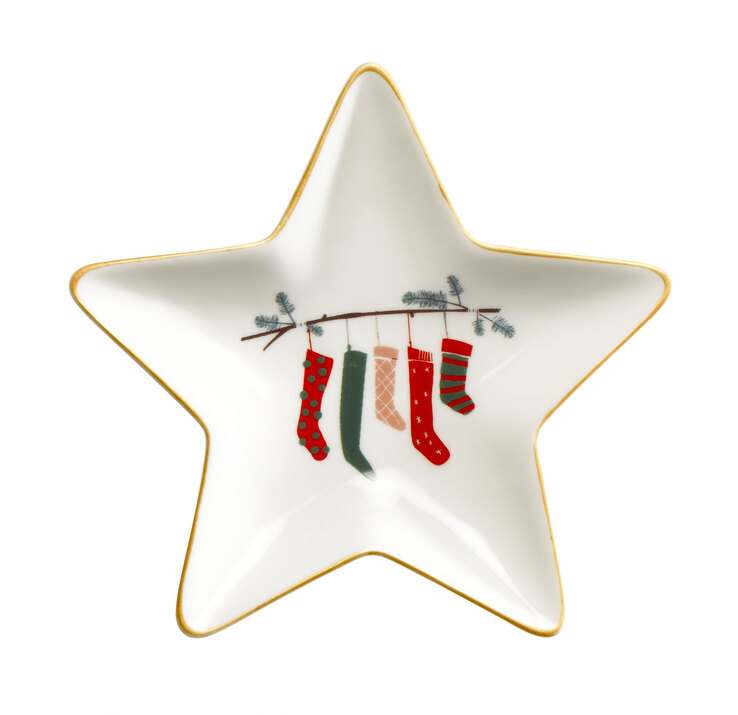casaNOVA Servierplatte Stern WEIHNACHTSSTRUMPF 13,8 cm
