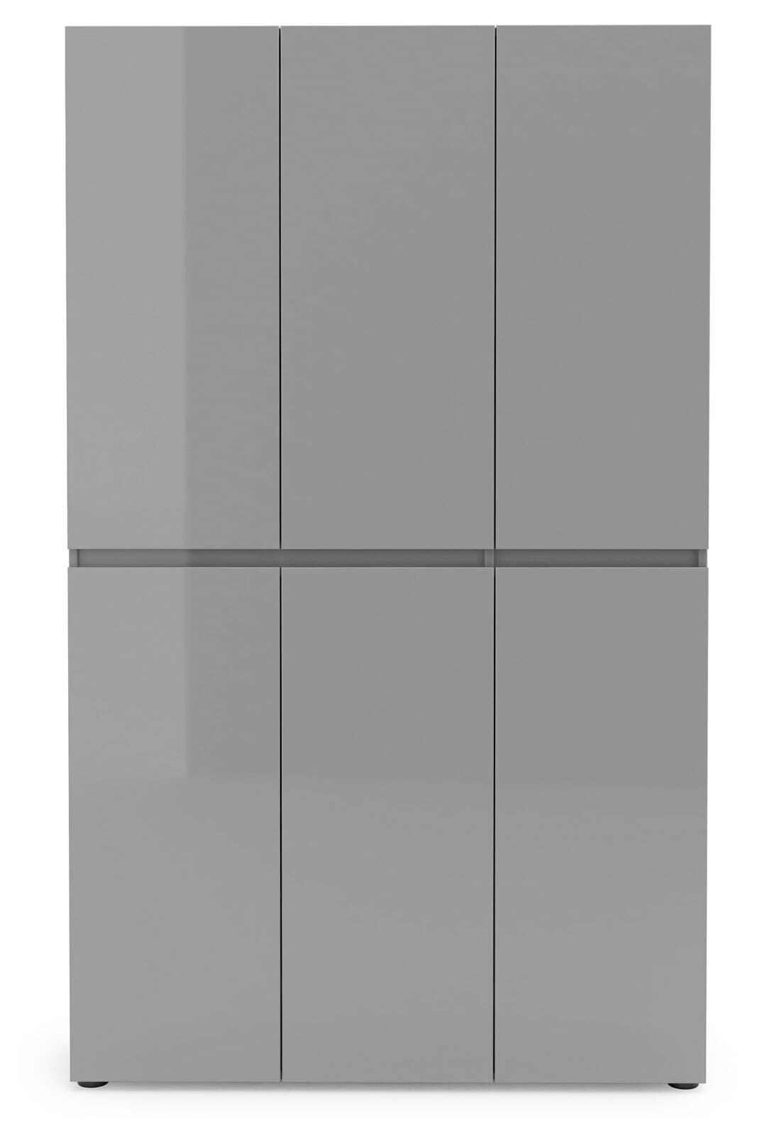 CASAVANTI Schuhschrank VERONA 120 x 200 cm Grau Lack Dekor