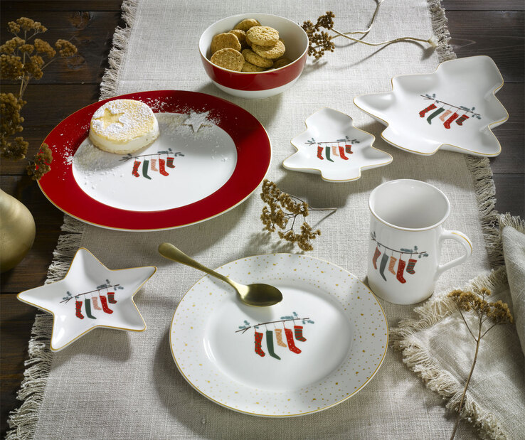 casaNOVA Servierplatte Stern WEIHNACHTSSTRUMPF 13,8 cm