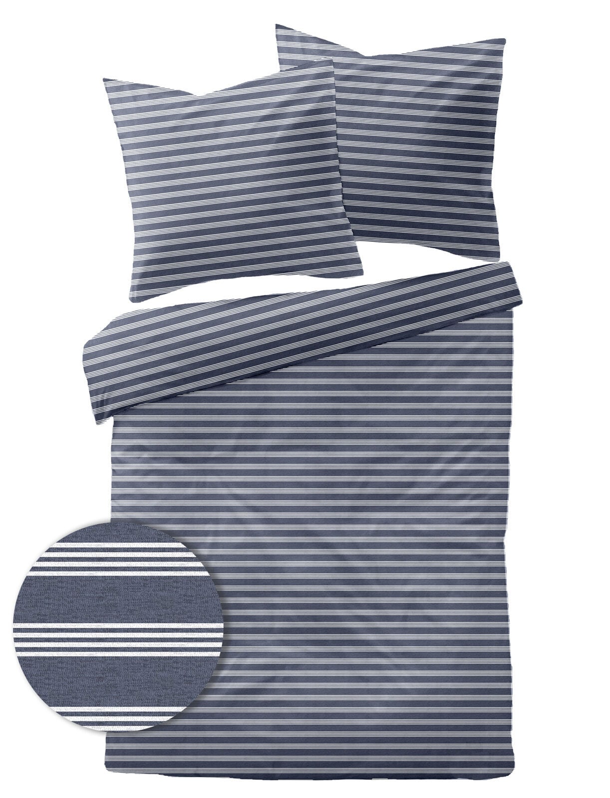 DORMISETTE Jersey-Bettwäsche MELANGE 155 x 220 cm dunkelblau