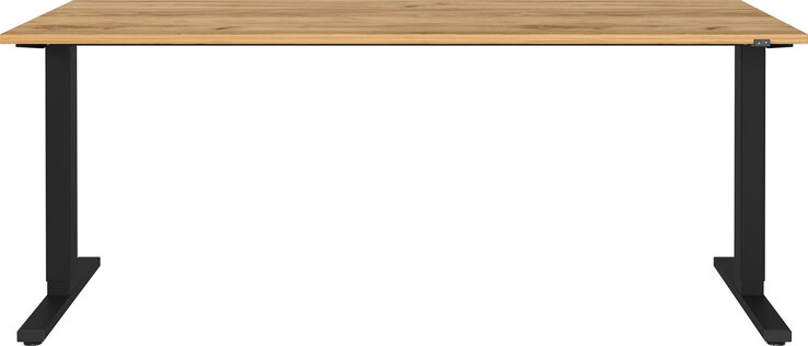 Schreibtisch AGENDA Höhenverstellbar 180 x 80 cm Graphit/ Navarra Eiche
