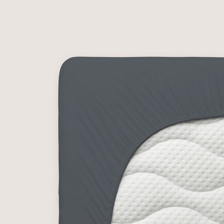 schlafgut Jersey-Spannbettlaken PURE 180-200 x 200-220 cm dunkelgrau