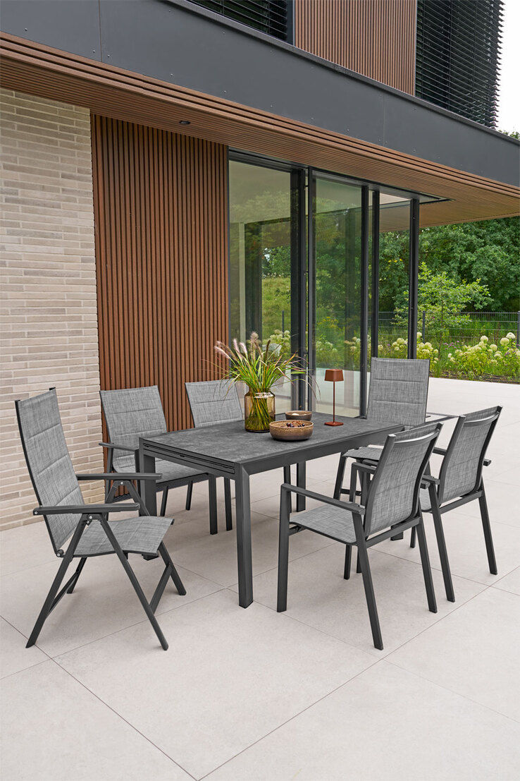 Garden FLAIR Stapelstuhl Garten RON XXL anthrazit /mixgrau