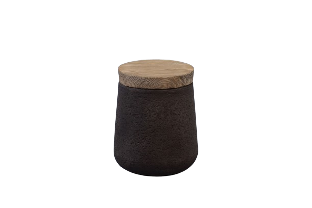 Beistelltisch rund JOHN Holzoptik/Steinoptik dunkel ca. 38 x 32 cm