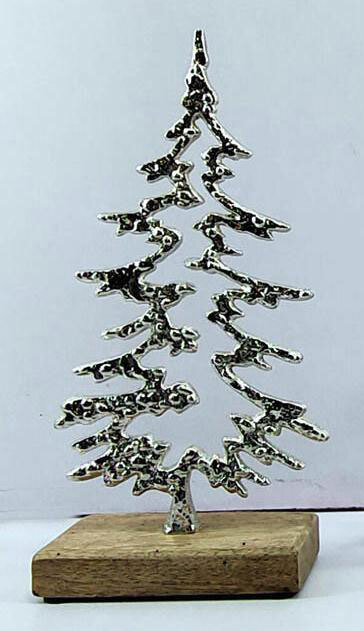 Deko Objekt Tannenbaum 23 cm silberfarbig