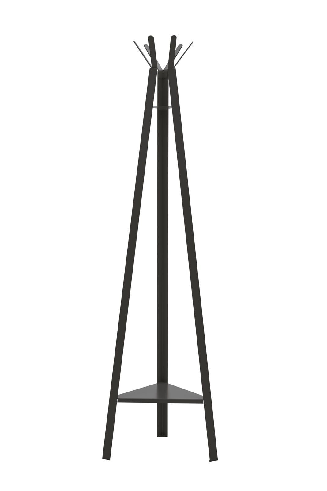 Garderobenständer Metall Dunkelgrau lackiert 40 x 175 x 45 cm 