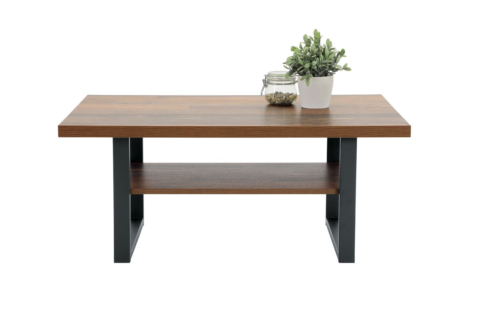 Couchtisch ANTON 105 x 69 cm Oldwood Dekor /Schwarz