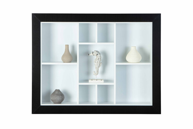 Sammlervitrine THOMAS 90,5x70,5x13,7 cm Schwarz/Weiß