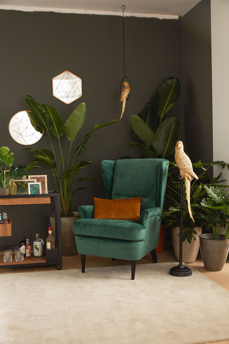 KARE DESIGN Dekofigur SWINNGING PARROT 88 cm Kunststoff goldfarbig
