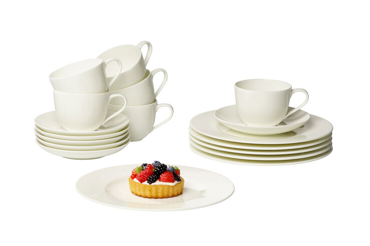 Villeroy & Boch Kaffeeservice NOBLESSE 18-teilig cremeweiß