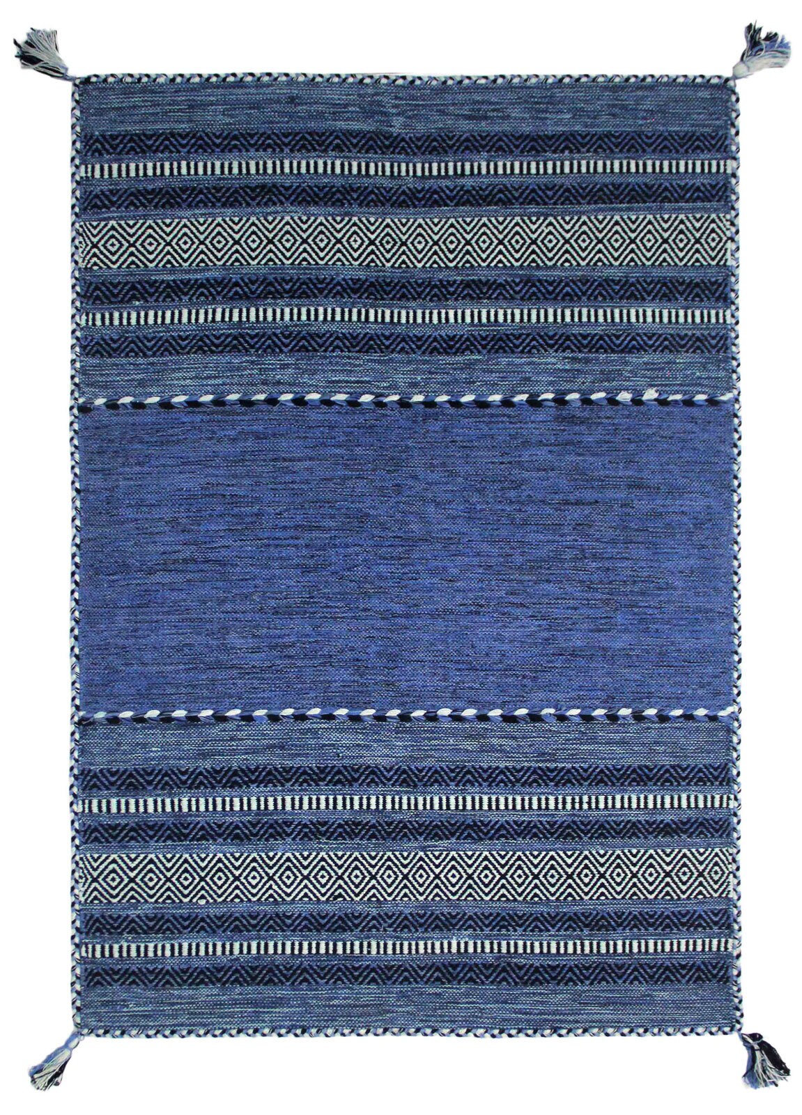 Wollteppich NAVARRO 80 x 150 cm blau