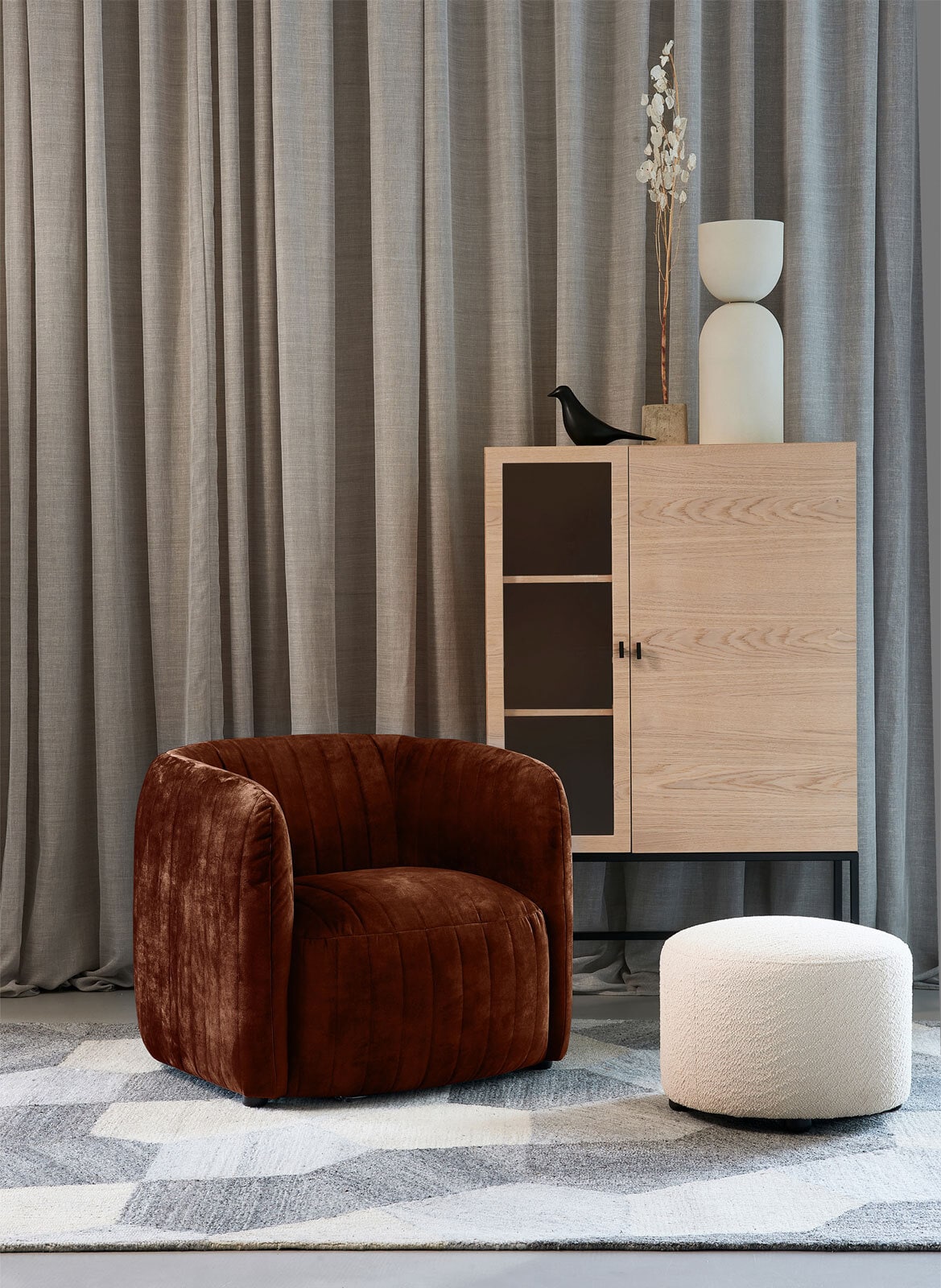 BOHOME Loungesessel WOODS Aquilla copper