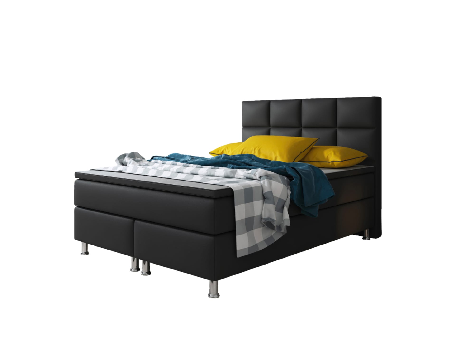 Boxspringbett MIAMI 140 x 200 cm schwarz