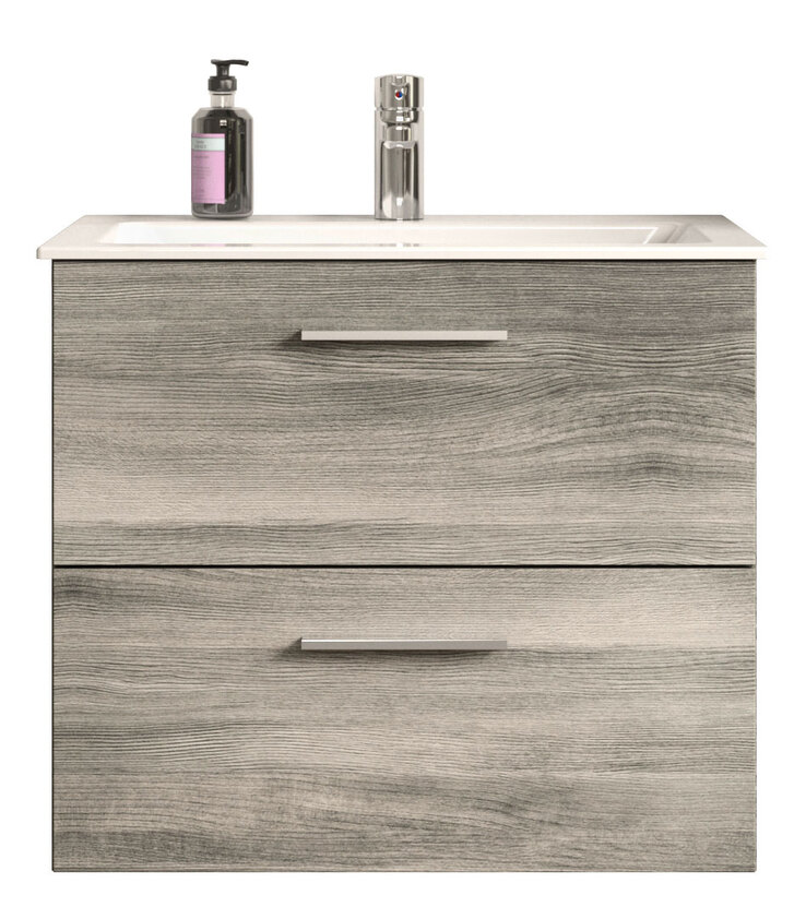Waschbeckenunterschrank YORK 60 x 52 cm Rauchsilber grau