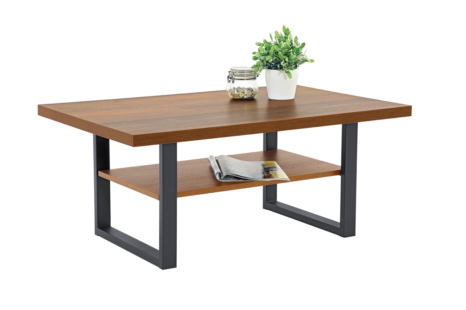 Couchtisch ANTON 105 x 69 cm Oldwood Dekor /Schwarz