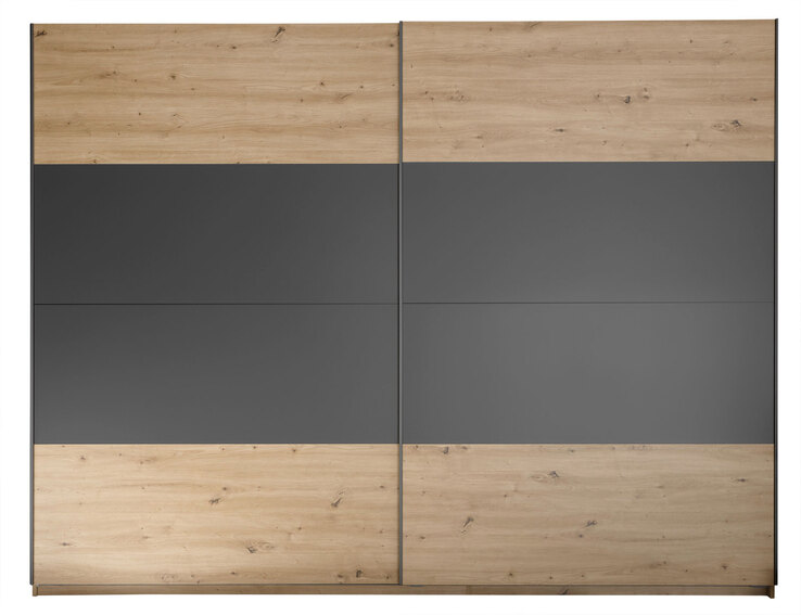 LIV`IN Schwebetürenschrank CORDOBA Artisan Eiche / Graphit Dekor