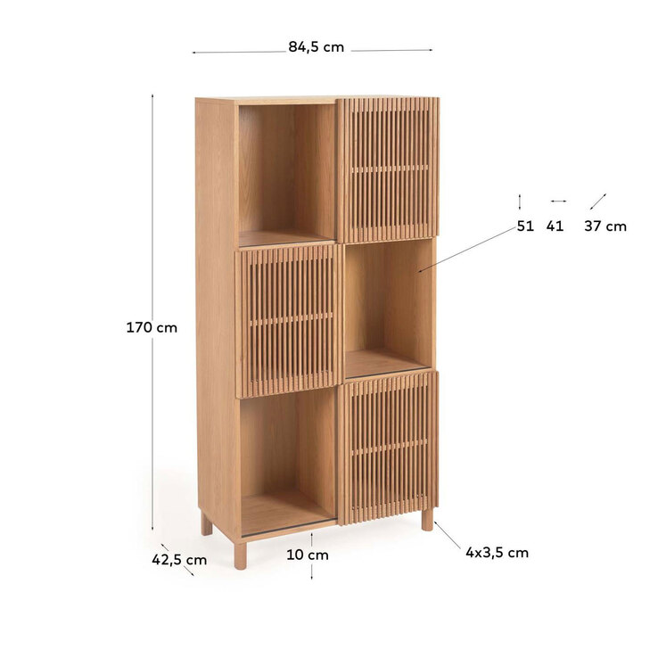 Kave Home Regal BEYLA 170 x 84,5 cm Eiche braun