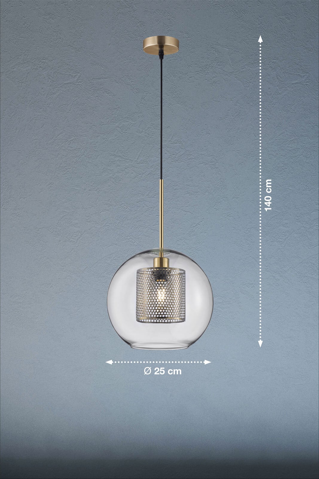 FISCHER & HONSEL LED Pendelleuchte JURA messingfarbig