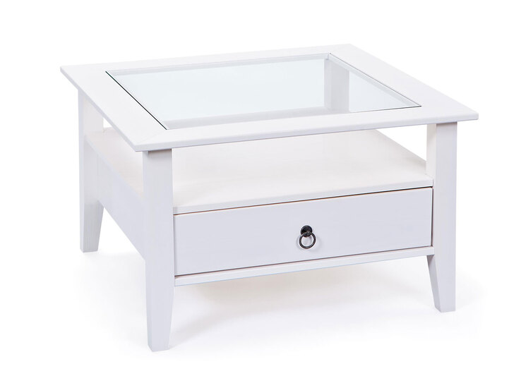 Couchtisch HENRY 75x45x75 cm Massivholz Kiefer weiß