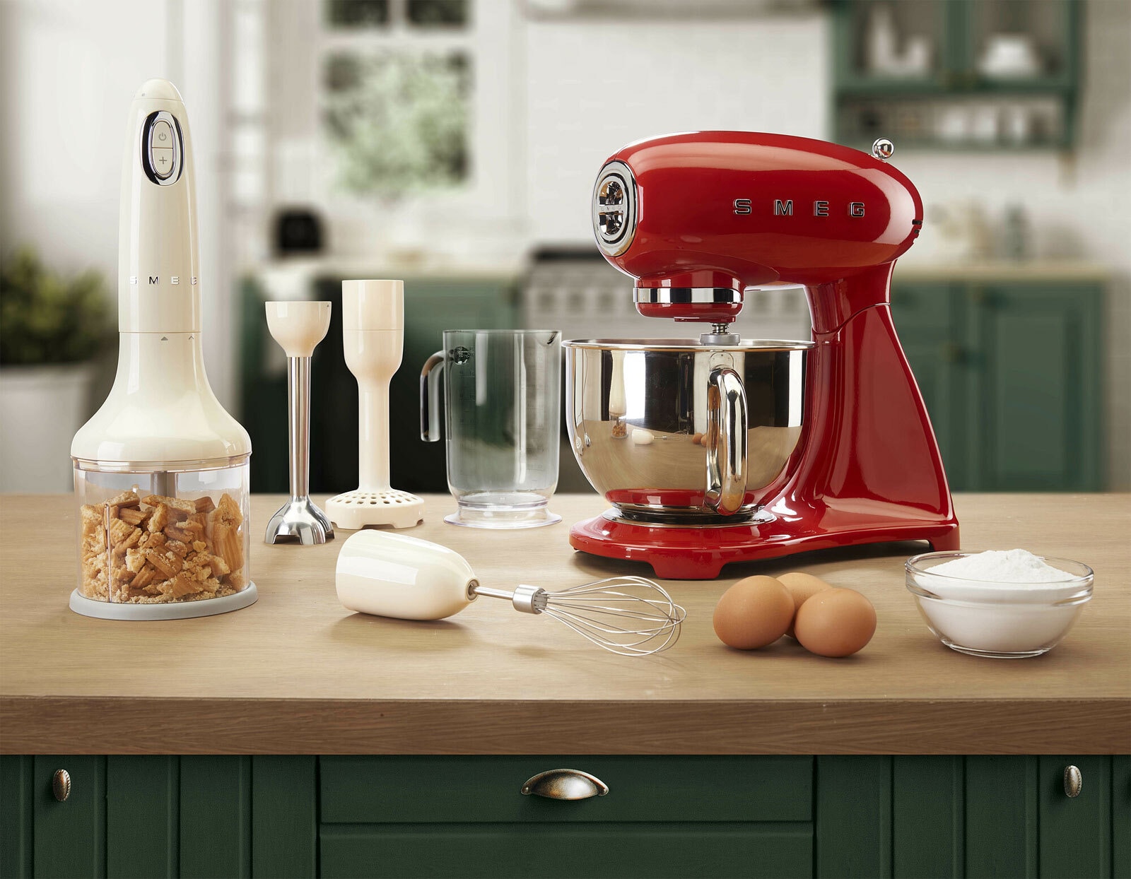 SMEG Stabmixer 5-teilig Creme