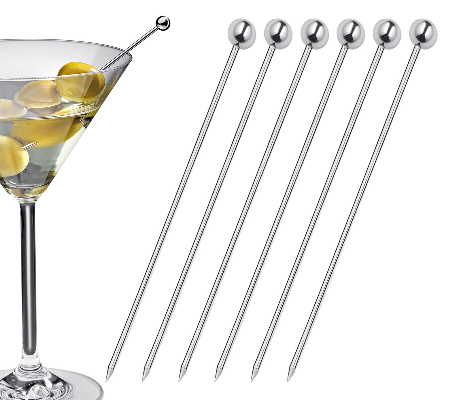 cilio Cocktail Picker 6er Set 10,5 cm Edelstahl